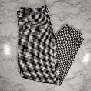 NWT JustFab Black and Purple Gingham Plaid Pants Size 2X